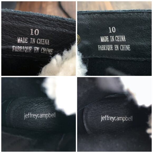 Jeffrey Campbell Combat Hiker Platform Boot Lug Sole Lace Up Sherpa Size 10 Blk - Picture 14 of 16